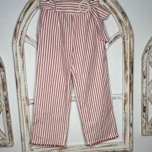 Moon River- Anthropologie-Red and Cream Striped Pants- Sz SMALL- NWOT